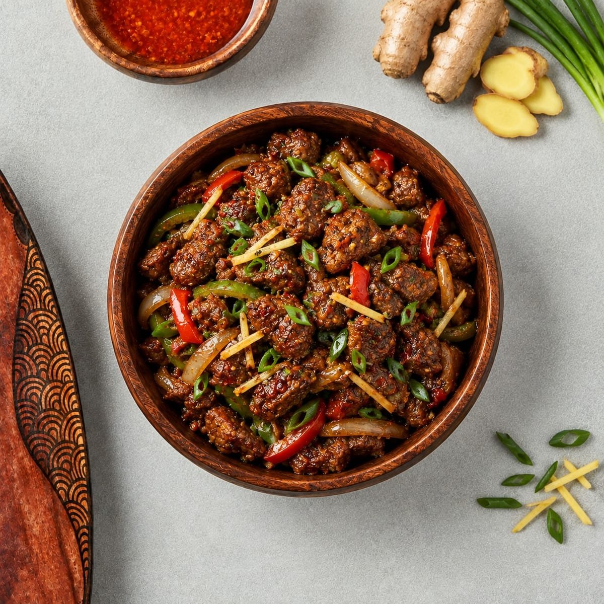 Diced Ginger Beef Garnish